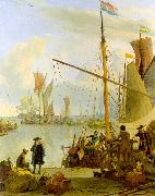 Ludolf Backhuysen The Y at Amsterdam viewed from Mussel Pier USA oil painting reproduction